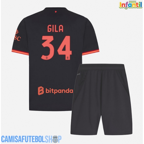 Camisa de time de futebol AC Milan Mario Gila #34 Replicas 3º Equipamento Infantil 2026-27 Manga Curta (+ Calças curtas)
